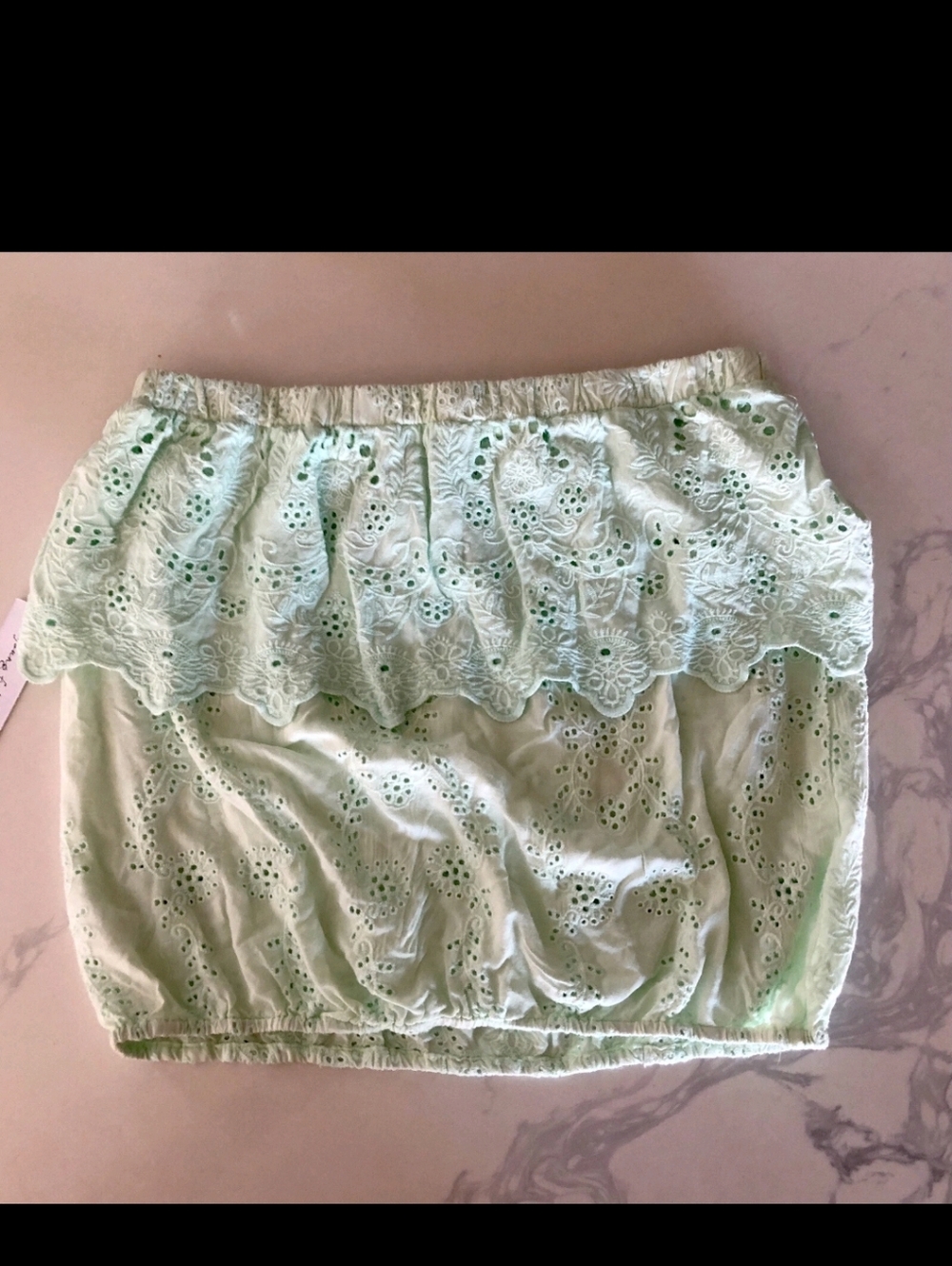 Young,Fabulous + Broke Strapless Eyelet Ruffle In Mint medium - Picture 2 of 2